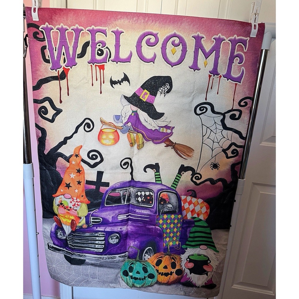 Gnome Halloween Flag 27" W By 39" L